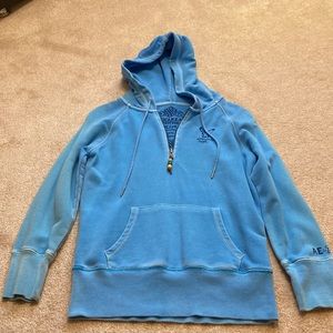 American Eagle womens blue 1/4 zip up hoodie